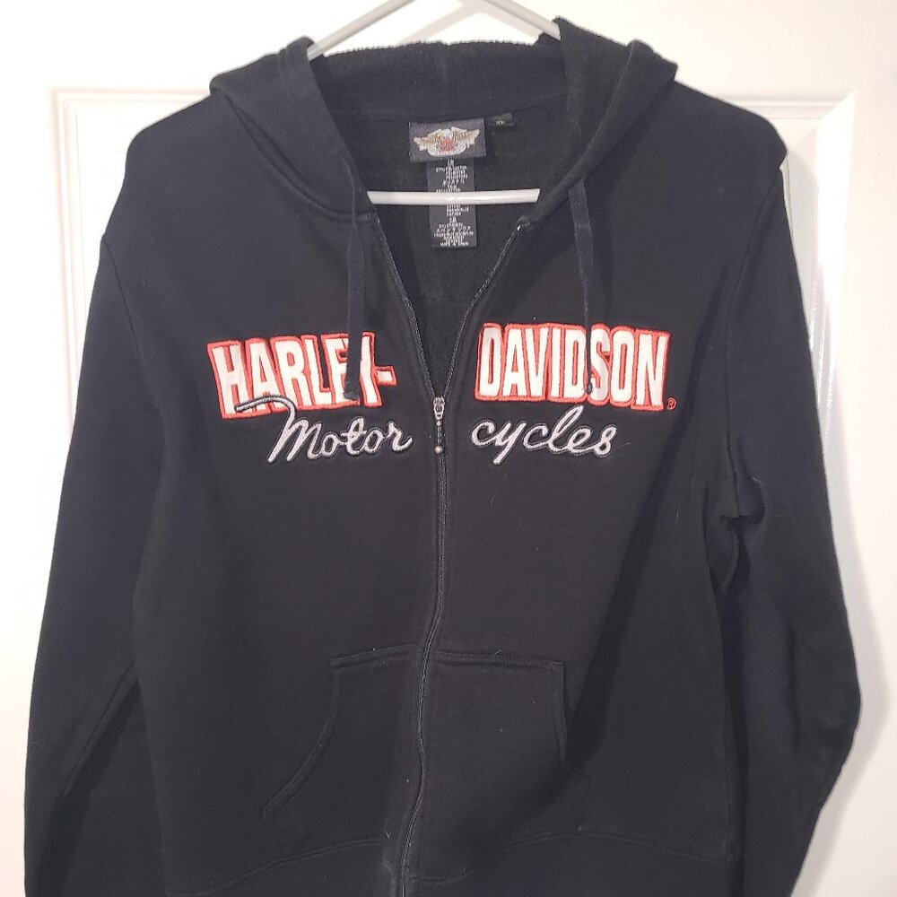 Harley Davidson full zip crop hoodie